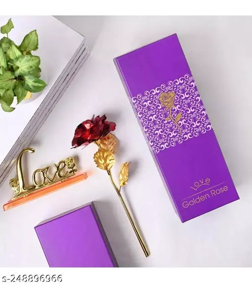 24K Gold Rose with Love Stand Valentine's Day Gift's