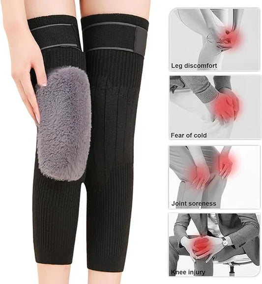 2pcs Cashmere Leg Warmers – Thick Wool & Fleece for Men & Women